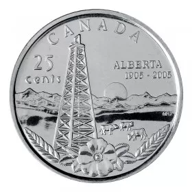 2005-P (1905-) Canadian 25-Cent Alberta Centennial Quarter Coin (Brilliant Uncirculated)