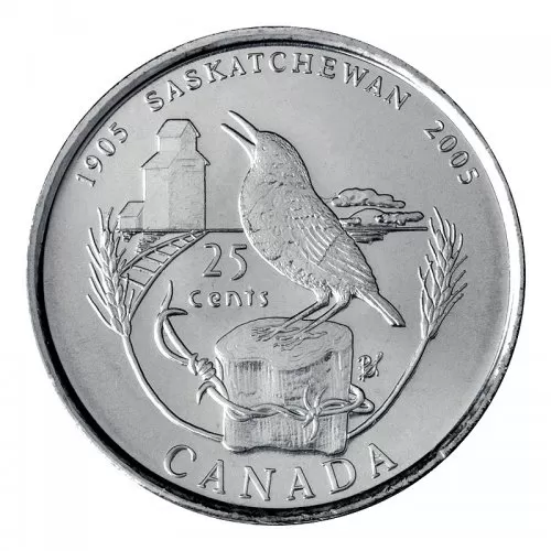 2005-P (1905-) Canadian 25-Cent Saskatchewan Centennial Quarter Coin (Brilliant Uncirculated)