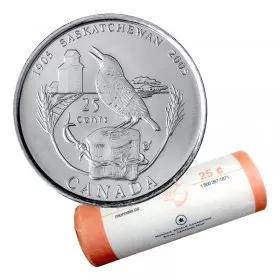 2005-P (1905-) Canadian 25-Cent Saskatchewan Centennial Quarter Original Coin Roll