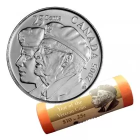 2005-P Canadian 25-Cent Year of the Veteran Quarter Special Wrap Coin Roll 