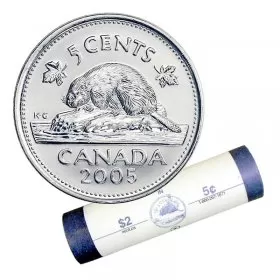 2005-P Canadian 5-Cent Beaver Nickel Special Wrap Coin Roll