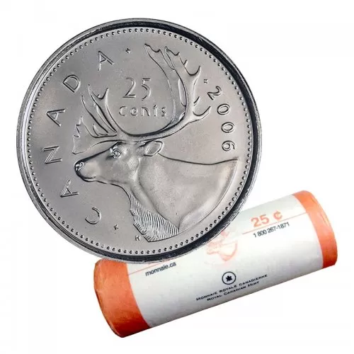 2006-P Canadian 25-Cent Caribou Quarter Original Coin Roll