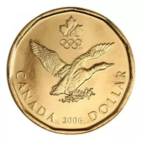 2006 Canadian $1 Olympic Lucky Loonie Dollar Coin (Brilliant Uncirculated)-lightly toned