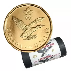 2006 Canadian $1 Olympic Lucky Loonie Dollar Special Wrap Coin Roll