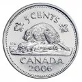 2006 Canadian 5-Cent Beaver Nickel Special Wrap Coin Roll-heads at both ends