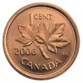2006 NON-MAGNETIC Canadian 1-Cent Maple Leaf Twig Penny Mint Wrap Coin Roll
