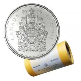 2006-P Canadian 50-Cent Coat of Arms Half Dollar Special Wrap Coin Roll