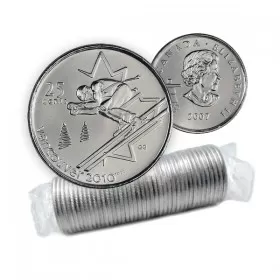 2007 Canadian 25-Cent Vancouver 2010 Olympics: Alpine Skiing Quarter Original Coin Roll