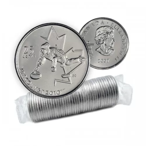 2007 Canadian 25-Cent Vancouver 2010 Olympics: Curling Quarter Original Coin Roll