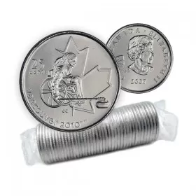 2007 Canadian 25-Cent Vancouver 2010 Paralympics: Wheelchair Curling Quarter Original Coin Roll
