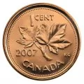 2007 MAGNETIC Canadian 1-Cent Maple Leaf Twig Penny Mint Wrap Coin Roll