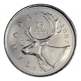 2007 Canadian 25-Cent Caribou Quarter Coin (Brilliant Uncirculated)