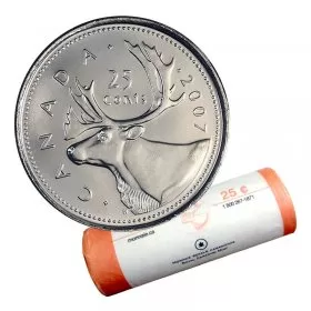 2007 Canadian 25-Cent Caribou Quarter Original Coin Roll