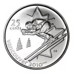 2007 Canadian 25-Cent Vancouver 2010 Olympics: Alpine Skiing Quarter Coin (Brilliant Uncirculated)