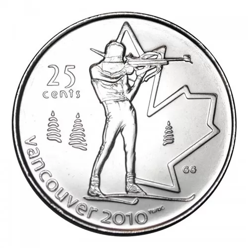 2007 Canadian 25-Cent Vancouver 2010 Olympics: Biathlon Quarter Coin (Brilliant Uncirculated)