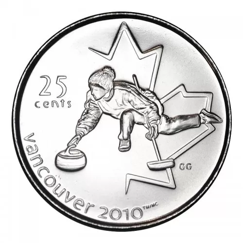 2007 Canadian 25-Cent Vancouver 2010 Olympics: Curling Quarter Coin (Brilliant Uncirculated)