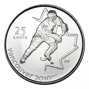 2007 Canadian 25-Cent Vancouver 2010 Olympics: Ice Hockey Quarter Coin (Brilliant Uncirculated)