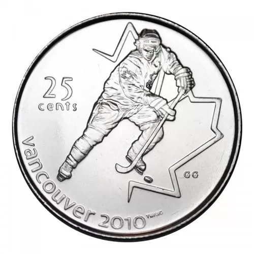 2007 Canadian 25-Cent Vancouver 2010 Olympics: Ice Hockey Quarter Coin (Brilliant Uncirculated)
