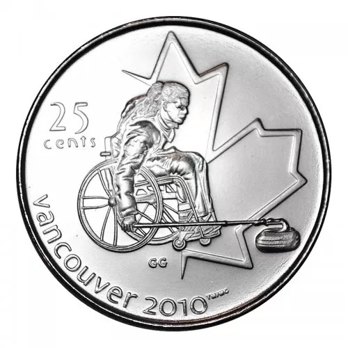2007 Canadian 25-Cent Vancouver 2010 Paralympics: Wheelchair Curling Quarter Coin (Brilliant Uncirculated)