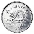 2007 Canadian 5-Cent Beaver Nickel Special Wrap Coin Roll