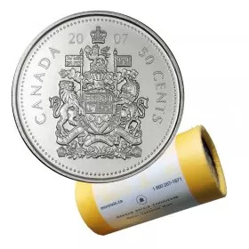 2007 Canadian 50-Cent Coat of Arms Half Dollar Special Wrap Coin Roll