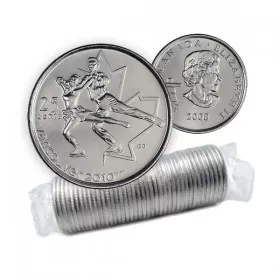 2008 Canadian 25-Cent Vancouver 2010 Olympics: Figure Skating Quarter Original Coin Roll 