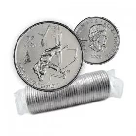 2008 Canadian 25-Cent Vancouver 2010 Olympics: Freestyle Skiing Quarter Original Coin Roll 