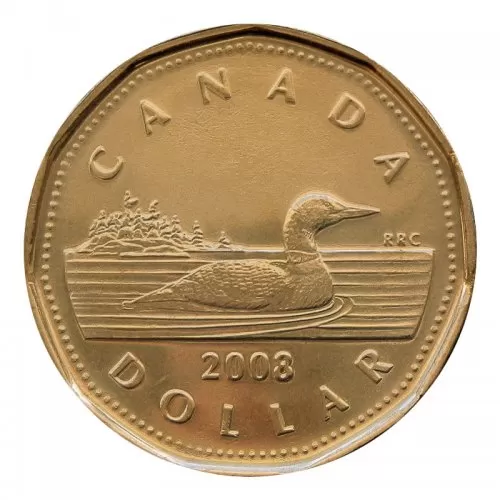 2008 Canadian $1 Common Loon Dollar Coin (Brilliant Uncirculated)