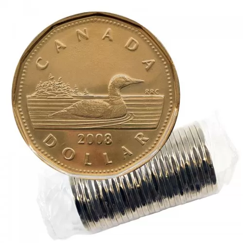 2008 Canadian $1 Common Loon Dollar Original Coin Roll