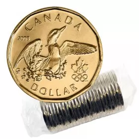 2008 Canadian $1 Olympic Lucky Loonie Dollar Original Coin Roll