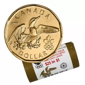 2008 Canadian $1 Olympic Lucky Loonie Dollar Special Wrap Coin Roll