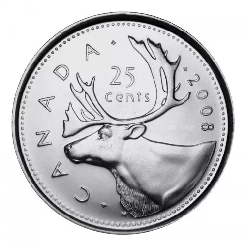 2008 Canadian 25-Cent Caribou Quarter Coin (Brilliant Uncirculated)