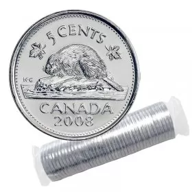 2008 Canadian 5-Cent Beaver Nickel Original Coin Roll