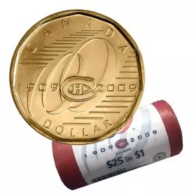 2009 (1909-) Canadian $1 Montreal Canadiens Centennial Loonie Dollar Special Wrap Coin Roll