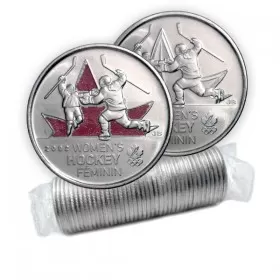 2009 Canadian 25-Cent Golden Moments: Women's Ice Hockey Quarter Original Coin Roll (Some Coloured)