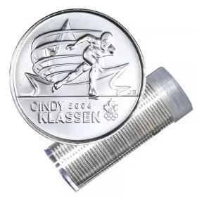 2009 Canadian 25-Cent Golden Moments: Cindy Klassen Non-Coloured Quarter Roll in Coin Tube (Brilliant Uncirculated)