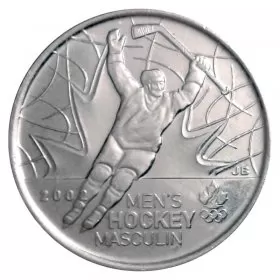 2009 Canadian 25-Cent Golden Moments: Men's Ice Hockey Non-coloured Quarter Coin (Brilliant Uncirculated)