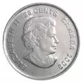 2009 Canadian 25-Cent Golden Moments: Men's Ice Hockey Non-coloured Quarter Coin (Brilliant Uncirculated)