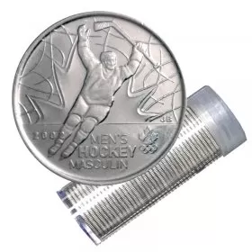 2009 Canadian 25-Cent Golden Moments: Men's Ice Hockey Non-Coloured Quarter Roll in Coin Tube (Brilliant Uncirculated)