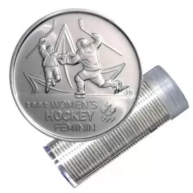 2009 Canadian 25-Cent Golden Moments: Women's Ice Hockey Non-Coloured Quarter Roll in Coin Tube (Brilliant Uncirculated)