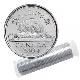 2009 Canadian 5-Cent Beaver Nickel Original Coin Roll