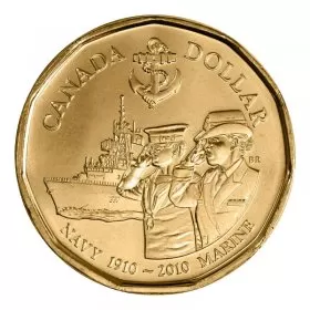 2010 (1910-) Canadian $1 Navy 100th Anniversary Loonie Dollar Coin (Brilliant Uncirculated)