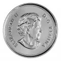 2010 (1945-) Canadian 25-Cent Remembrance Poppy/WWII 65th Anniv Coloured Quarter Coin (Brilliant Uncirculated)