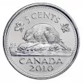 2010 Canadian 5-Cent Beaver Nickel Original Coin Roll