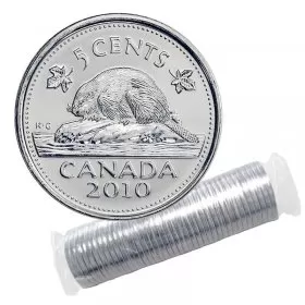 2010 Canadian 5-Cent Beaver Nickel Original Coin Roll