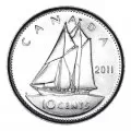 2011 Canadian 10-Cent Bluenose Schooner Dime Original Coin Roll