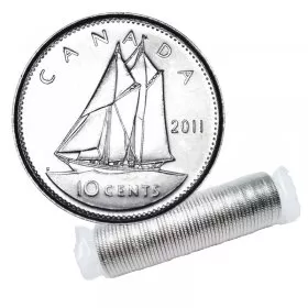 2011 Canadian 10-Cent Bluenose Schooner Dime Original Coin Roll