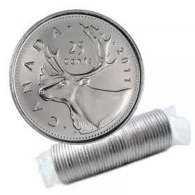 2011 Canadian 25-Cent Caribou Quarter Original Coin Roll