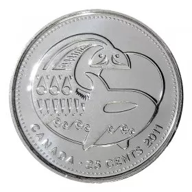 2011 Canadian 25-Cent Legendary Nature: Orca Whale Non-coloured Quarter Coin (Brilliant Uncirculated)