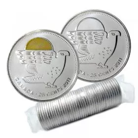 2011 Canadian 25-Cent Legendary Nature: Peregrine Falcon Quarter Original Coin Roll (Some Coloured)